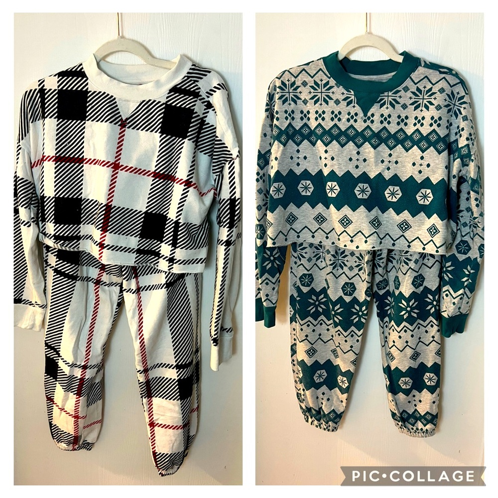Colsie Set of 2 Crop Sweatshirt Joggers Small
